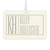 Moderne grijze Initialen en Logo Luchtverfrisser (Achterkant)