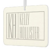 Moderne grijze Initialen en Logo Luchtverfrisser (Links)