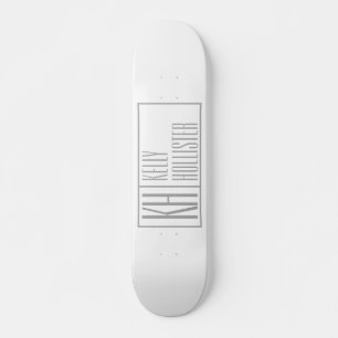 Moderne grijze Initialen en Logo Persoonlijk Skateboard