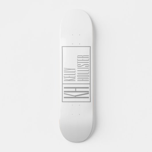 Moderne grijze Initialen en Logo Persoonlijk Skateboard (Voorkant)