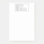 Moderne grijze Initialen en Logo Post-it® Notes (Voorkant)