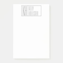 Moderne grijze Initialen en Logo Post-it® Notes
