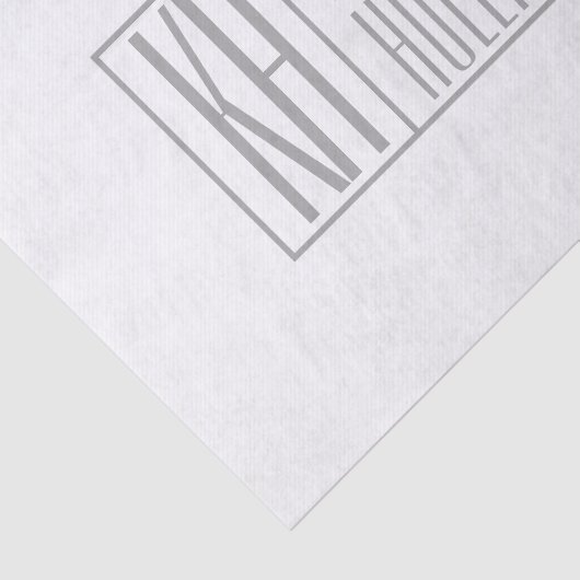 Moderne grijze Initialen en Logo Tissuepapier (Detail)