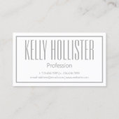 Moderne grijze Initialen en Logo Visitekaartje (Achterkant)