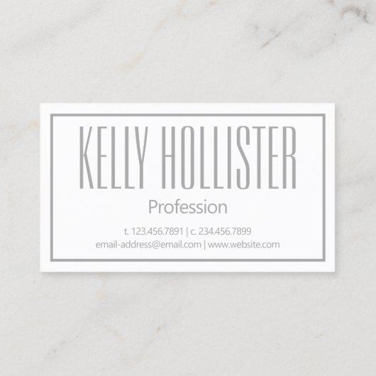 Moderne grijze Initialen en Logo Visitekaartje (Achterkant)