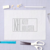 Moderne grijze initialen en naamlogo tissuepapier (Craft)