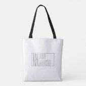 Moderne grijze initialen en naamlogo tote bag (Achterkant)