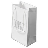 Moderne grijze initialen & naamlogo klein cadeauzakje (Achterkant Gekanteld)