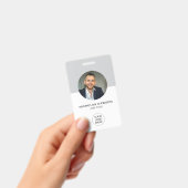 Moderne Grijze Kantoor Medewerker Foto-ID Kaart QR Badge (Handheld)