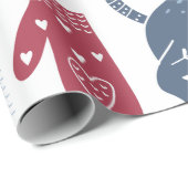 Moderne grijze kerstillustraties inpakpapier (Rol Hoek)