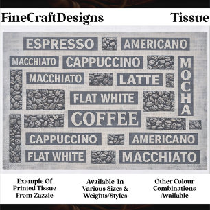 Moderne grijze koffiecafe typografie FC8 decoupage Tissuepapier