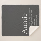 Moderne grijze leuke tante Auntie-definitie Sherpa Deken (Voorkant (horizontaal))