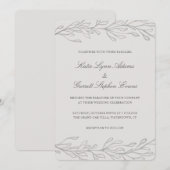 Moderne Grijze Lijnkunst Elegante Huwelijk Kaart (Voorkant / Achterkant)