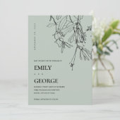 MODERNE GRIJZE LIJNTEKENING FLORALE KAART OM DE DA (Staand voorkant)