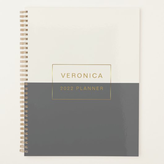 Moderne grijze maandelijkse/weekelijkse planner 20 (Voorkant)