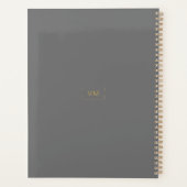 Moderne grijze maandelijkse/weekelijkse planner 20 (Achterkant)