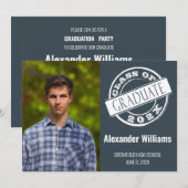 Moderne grijze Mannelijke Fotogradatie Partij Kaart (Voorkant / Achterkant)