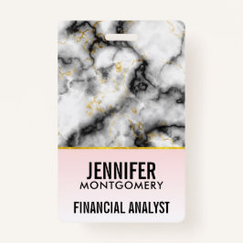 Moderne grijze marmer met gouden lint badge