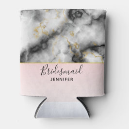 Moderne grijze marmer met gouden lint blikjeskoeler