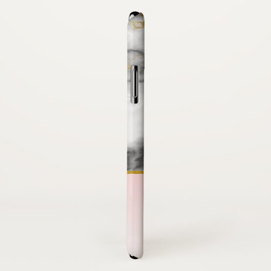 Moderne grijze marmer met gouden lint Case-Mate iPhone case (Achterkant / rechts)