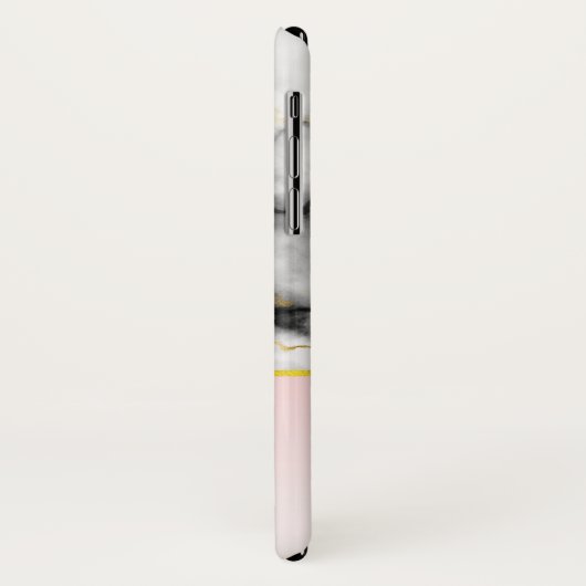 Moderne grijze marmer met gouden lint Case-Mate iPhone case (Achterkant/links)