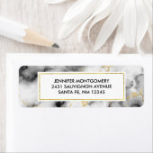 Moderne grijze marmer met gouden lint etiket (Insitu)