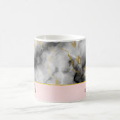 Moderne grijze marmer met gouden lint koffiemok (Center)