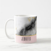 Moderne grijze marmer met gouden lint koffiemok (Links)