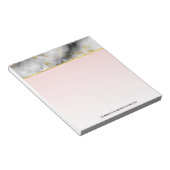 Moderne grijze marmer met gouden lint notitieblok (Schuin)