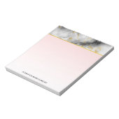 Moderne grijze marmer met gouden lint notitieblok (Linkerzijde)