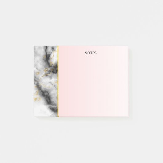 Moderne grijze marmer met gouden lint post-it® notes (Voorkant)