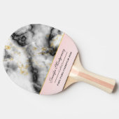 Moderne grijze marmer met gouden lint tafeltennisbatje (Zijkant)