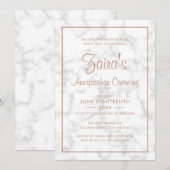 Moderne grijze marmer met Roos Gold Annaprashan Kaart (Voorkant / Achterkant)