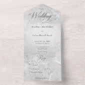 Moderne grijze marmer minima geen avondeten all in one uitnodiging (Binnen)