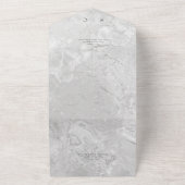 Moderne grijze marmer Minimale QR-code All In One Uitnodiging (Buitenkant)