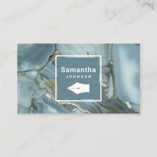 Moderne grijze marmer Nib Professional Visitekaartje (Voorkant)