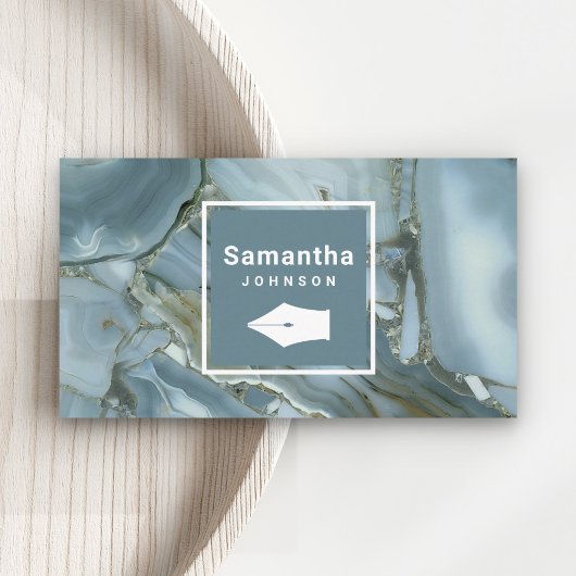 Moderne grijze marmer Nib Professional Visitekaartje