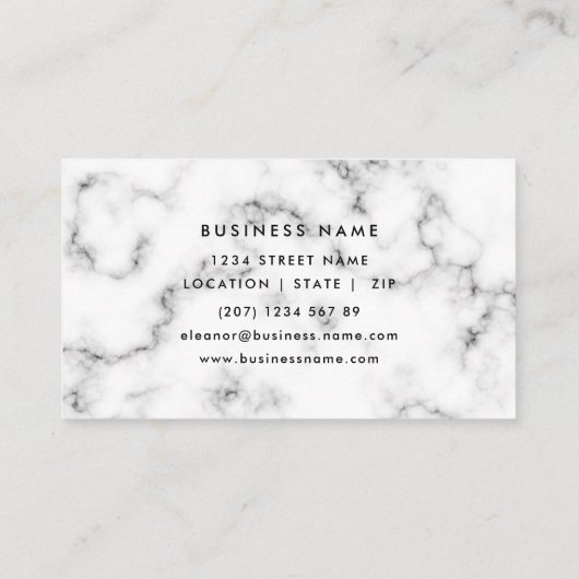 Moderne, grijze marmer professionele visitekaartje (Achterkant)