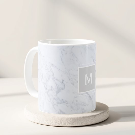 Moderne grijze marmeren persoonlijke cadeau koffiemok