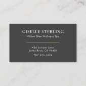Moderne Grijze Massage Therapeut Minimalistische L Visitekaartje (Achterkant)