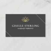 Moderne Grijze Massage Therapeut Minimalistische L Visitekaartje (Voorkant)