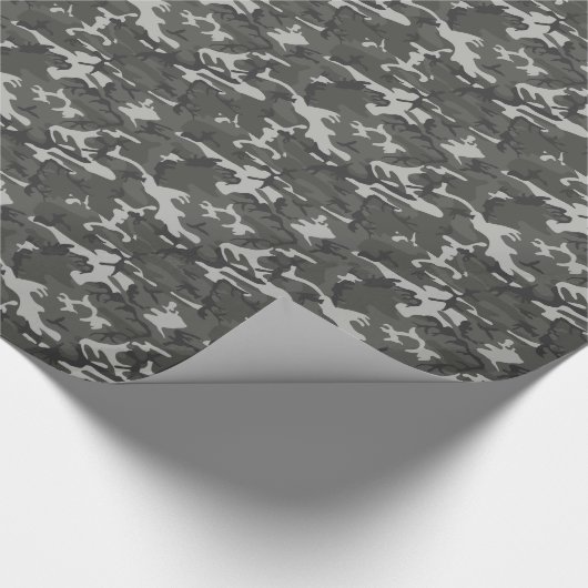 Moderne grijze militaire camouflage cadeaupapier (Hoek)