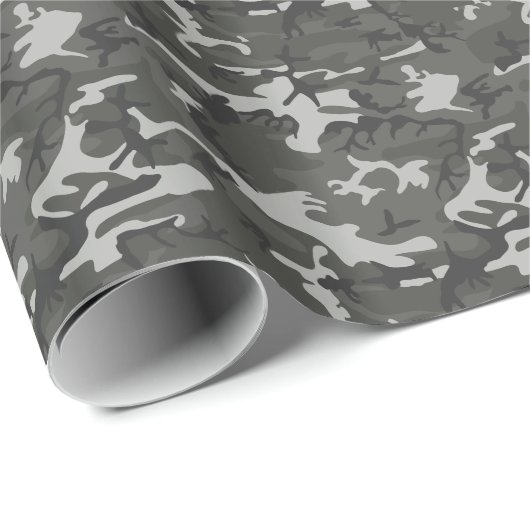 Moderne grijze militaire camouflage cadeaupapier (Rol Hoek)