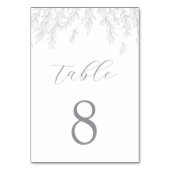 Moderne Grijze Minimale Bladeren Trouwen Kaart (Achterkant)