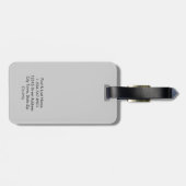 Moderne Grijze Minimale Monogram Aangepast Bagagelabel (Achterkant horizontaal)