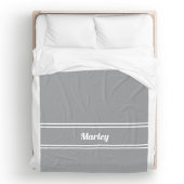 Moderne Grijze Minimale Naam Monogram Sjabloon Fleece Deken