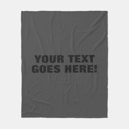 Moderne, grijze, minimale professionele Jouw tekst Fleece Deken (Voorkant)