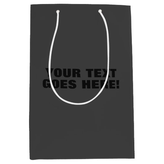 Moderne, grijze, minimale professionele Jouw tekst Medium Cadeauzakje (Voorkant)