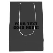 Moderne, grijze, minimale professionele Jouw tekst Medium Cadeauzakje (Achterkant)