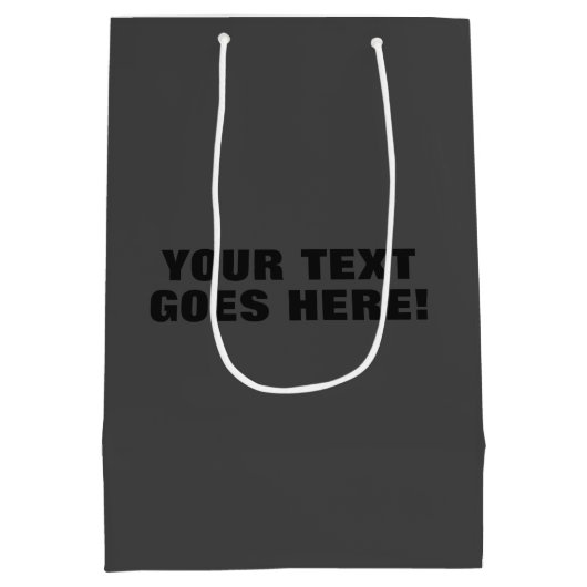Moderne, grijze, minimale professionele Jouw tekst Medium Cadeauzakje (Achterkant)
